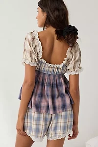Out From Under Your Dreams Babydoll Top + Shorts Pajama Set