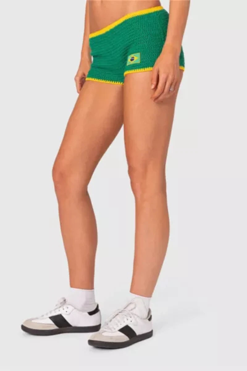 Edikted Brasil Crochet Shorts