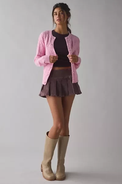 Kimchi Blue Rachel Soft Brushed Cable Knit Cardigan