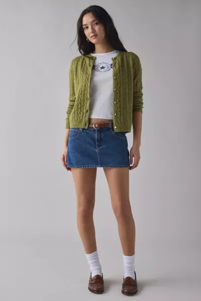 Kimchi Blue Rachel Soft Brushed Cable Knit Cardigan