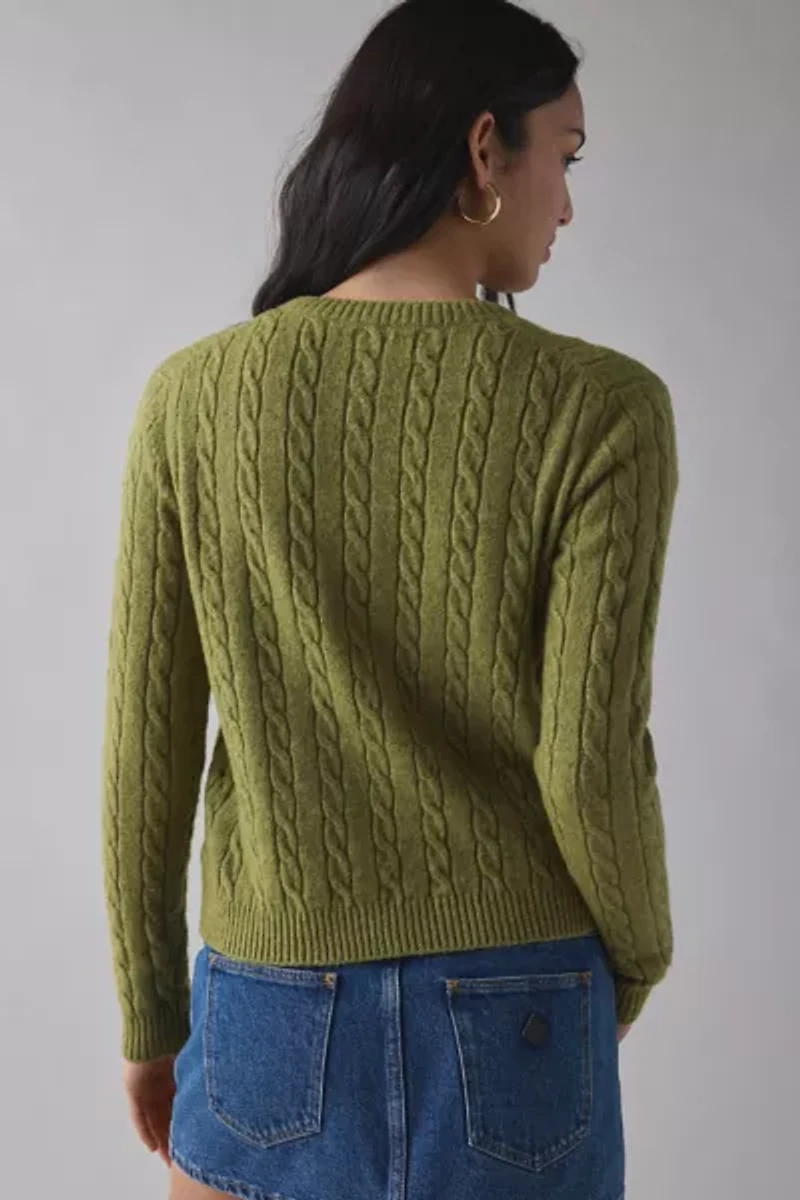 Kimchi Blue Rachel Soft Brushed Cable Knit Cardigan