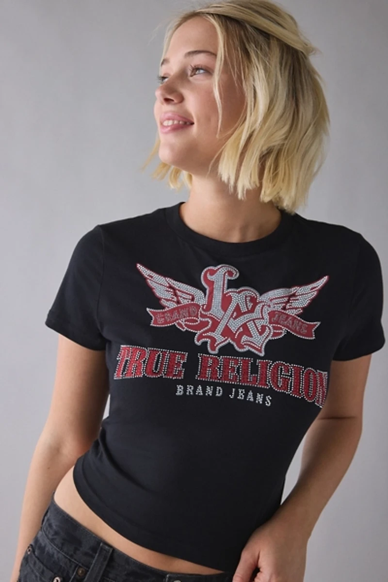 True Religion Crystal Wing Graphic Baby Tee