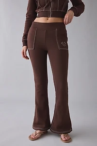 True Religion Big T Mid-Rise Flare Sweatpant