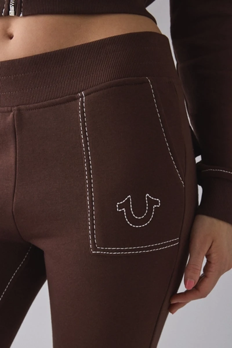 True Religion Big T Mid-Rise Flare Sweatpant