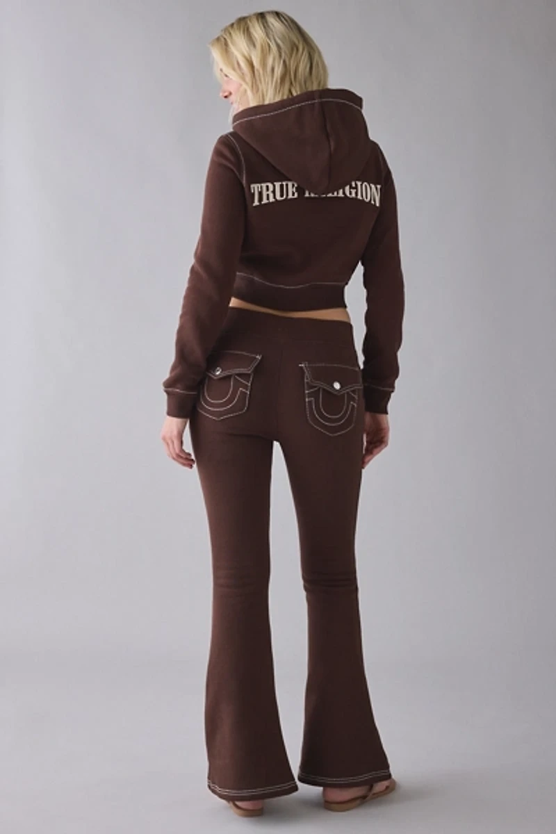 True Religion Big T Mid-Rise Flare Sweatpant