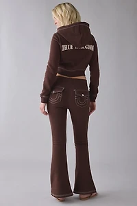 True Religion Big T Mid-Rise Flare Sweatpant