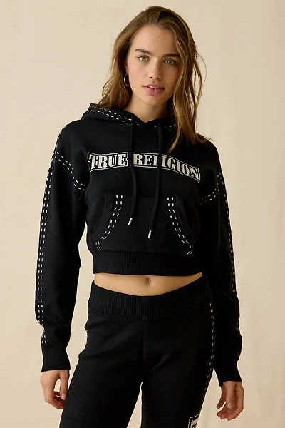 True Religion Jacquard Logo Graphic Hoodie Sweatshirt