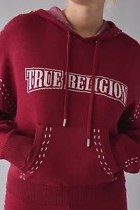 True Religion Jacquard Logo Graphic Sweater Hoodie Sweatshirt