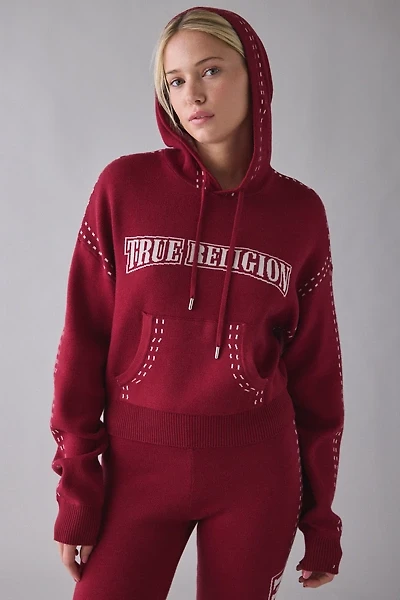 True Religion Jacquard Logo Graphic Sweater Hoodie Sweatshirt