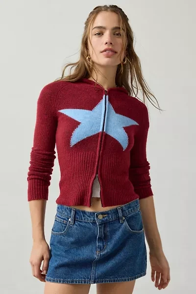 BDG Monet Star Graphic Zip-Up Hoodie Sweatshirt
