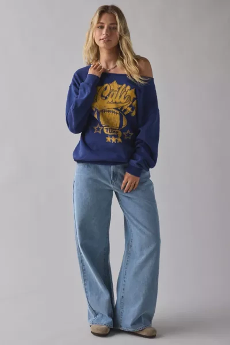Cali Football Graphic Off-The-Shoulder Pullover