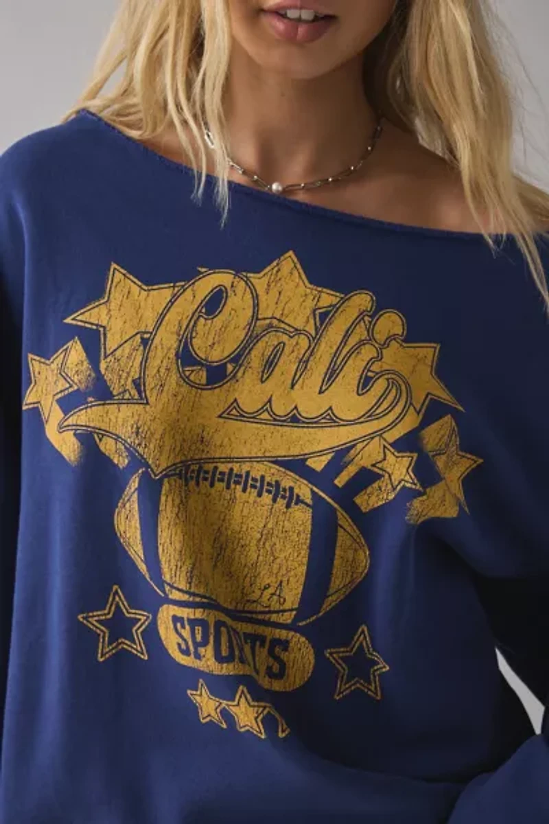 Cali Football Graphic Off-The-Shoulder Pullover