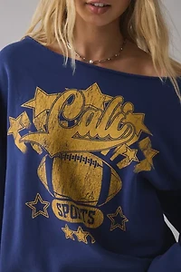 Cali Football Graphic Off-The-Shoulder Pullover