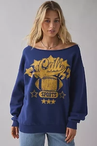 Cali Football Graphic Off-The-Shoulder Pullover