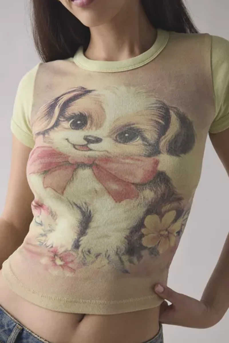 Kimchi Blue Too Perfect Puppy Dog Graphic Baby Tee