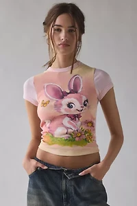 Kimchi Blue Too Perfect Bunny Graphic Baby Tee