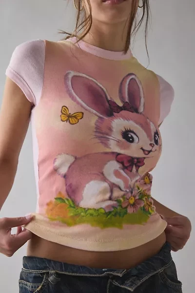 Kimchi Blue Too Perfect Bunny Graphic Baby Tee