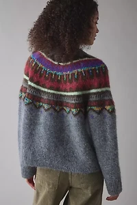 BDG Becca Printed Brushed Knit Oversized Cardigan