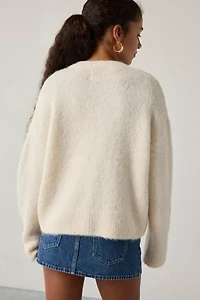 BDG Becca Embroidered Brushed Knit Oversized Cardigan