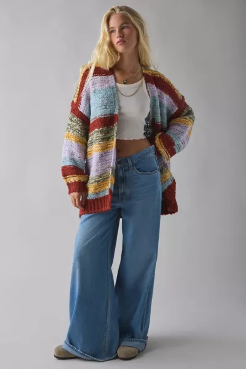 BDG Mckenzie Striped Knit Oversized Cardigan