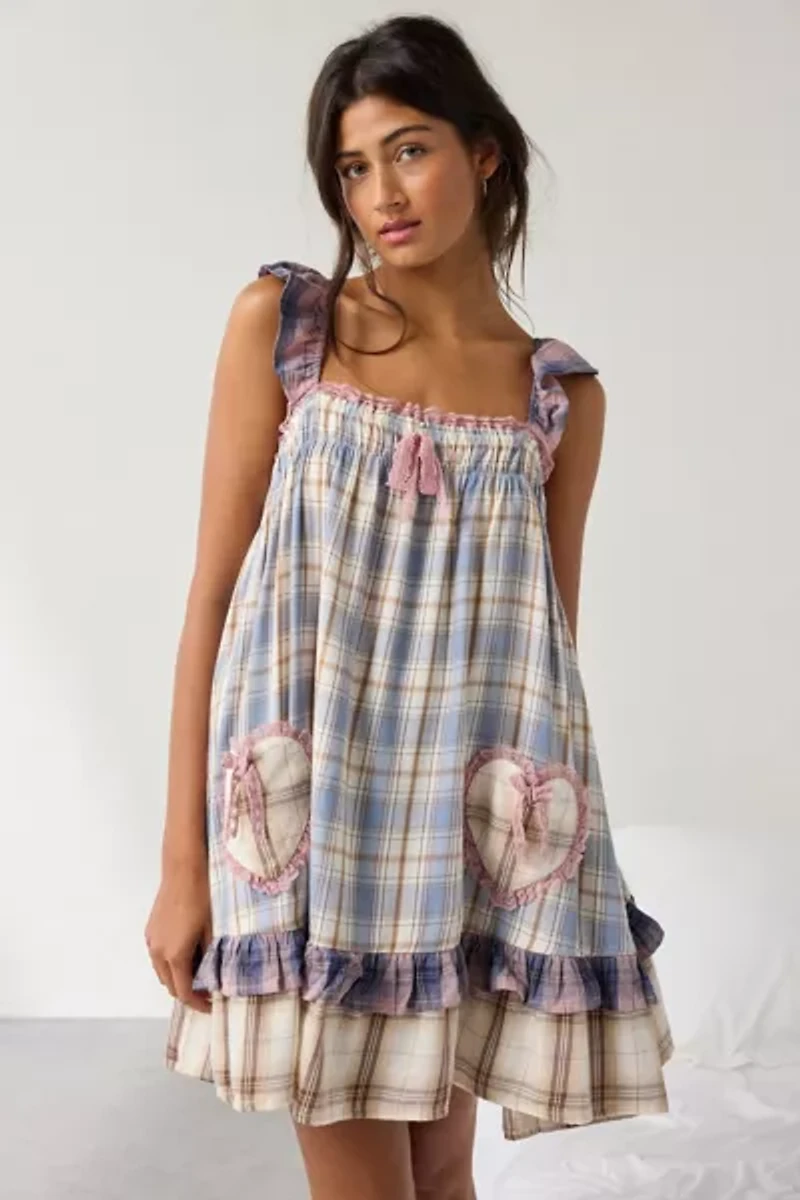 Out From Under Hearts Desire Plaid Lounge Dress