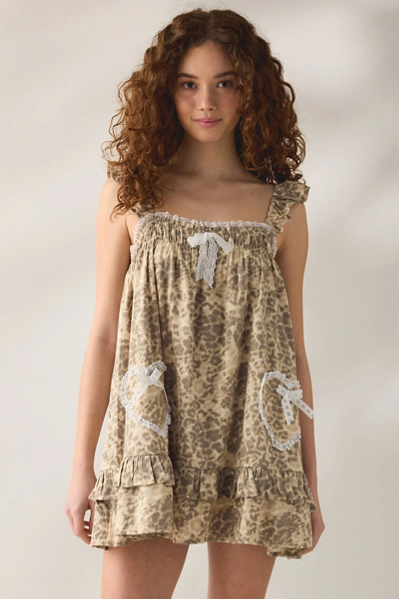 Out From Under Hearts Desire Lace Trim Lounge Dress