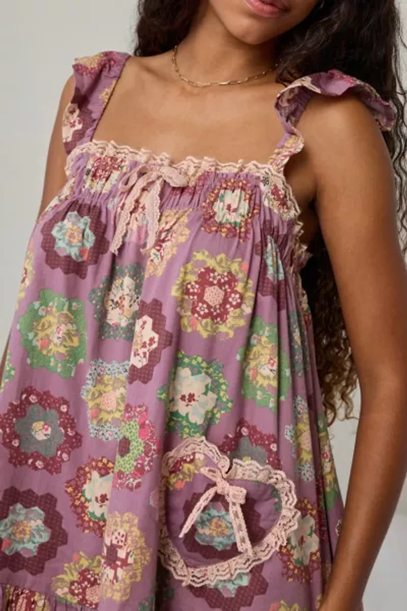 Out From Under Hearts Desire Lace Trim Lounge Dress