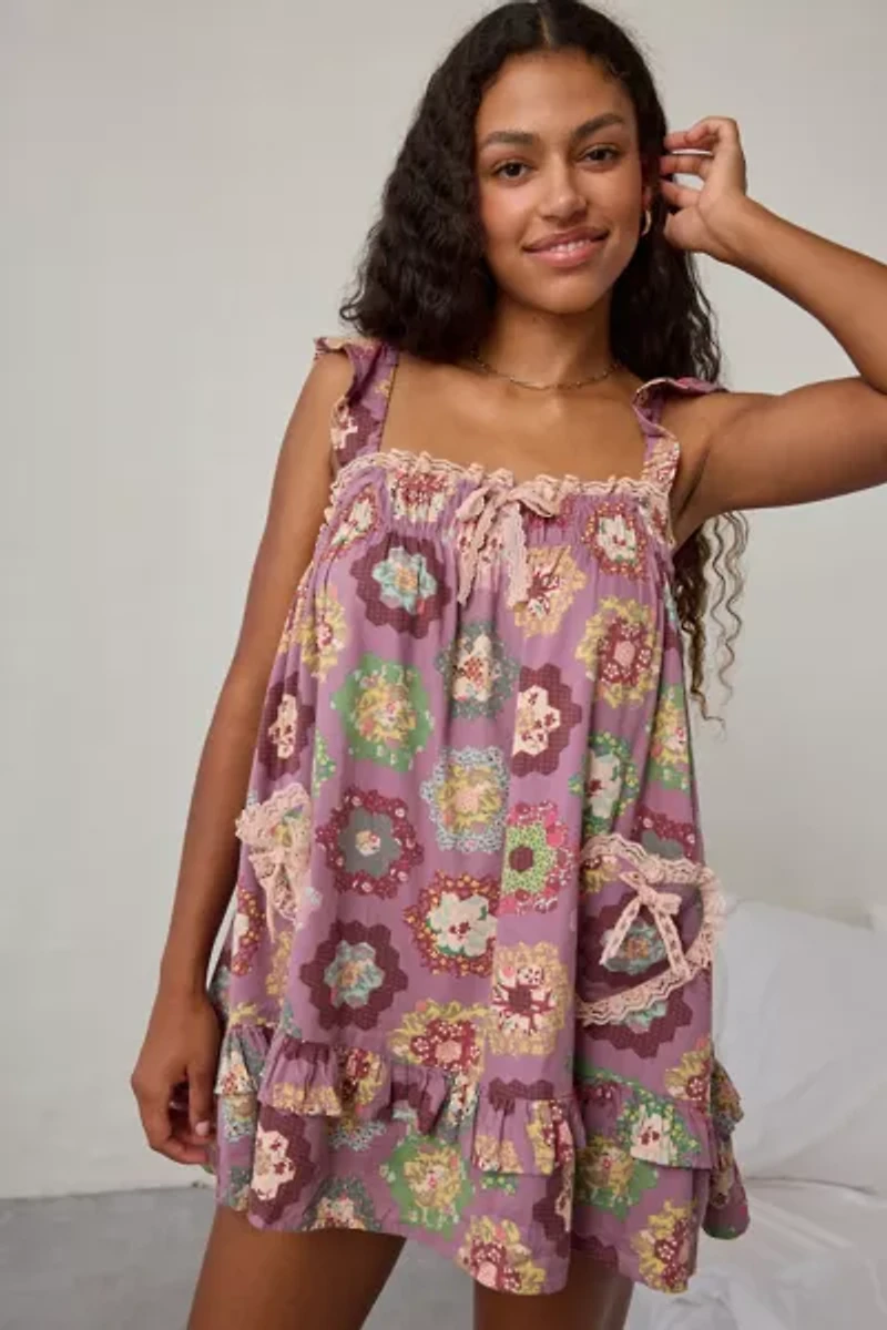 Out From Under Hearts Desire Lace Trim Lounge Dress