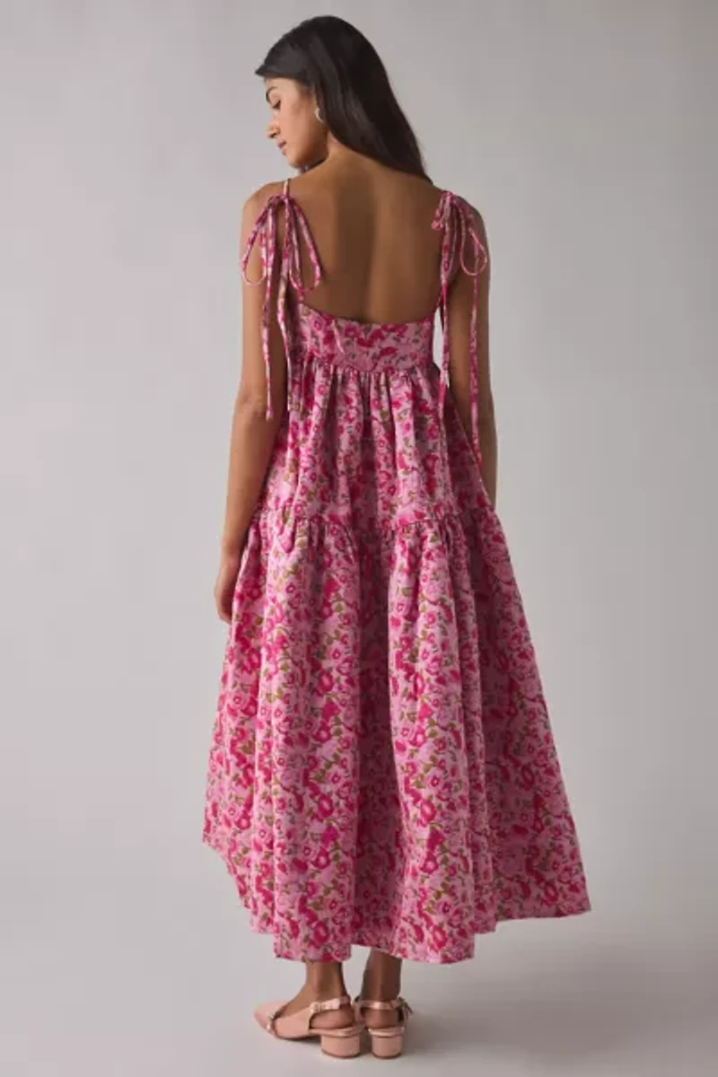 Sister Jane Primavera Jacquard Tiered Babydoll Midi Dress