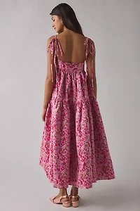Sister Jane Primavera Jacquard Tiered Babydoll Midi Dress