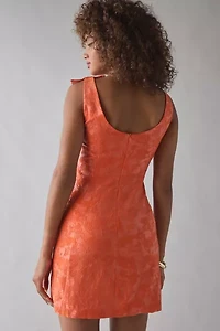 Sister Jane Neroli Bow Detail Jacquard Mini Dress