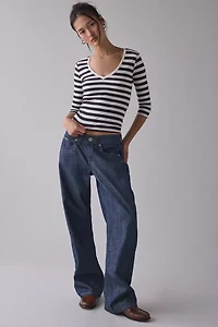 BDG Vee Neck 3/4 Sleeve Spill The Tee