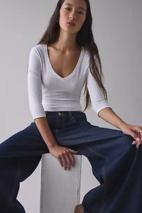 BDG Vee Neck 3/4 Sleeve Spill The Tee