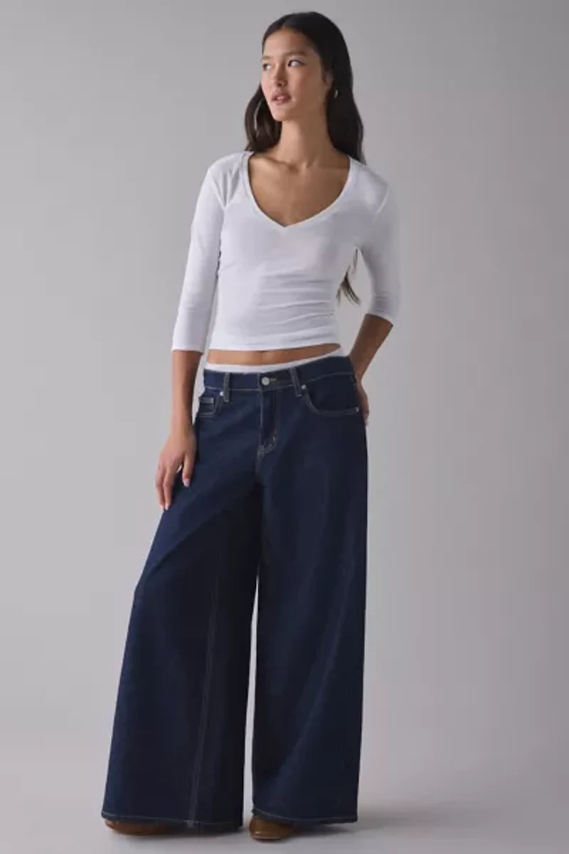 BDG Vee Neck 3/4 Sleeve Spill The Tee