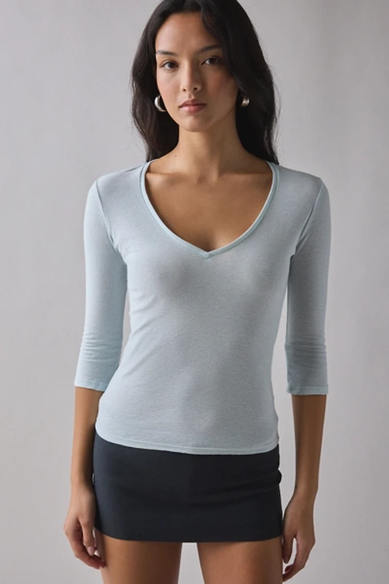 BDG V-Neck 3/4 Sleeve Spill The Tee