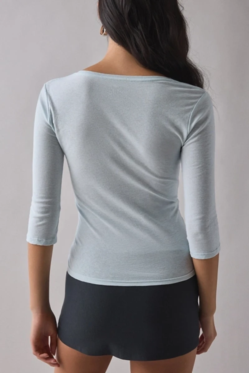 BDG V-Neck 3/4 Sleeve Spill The Tee