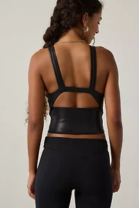 Out From Under Jade Foil Seamless Knit Cutout Tank Top