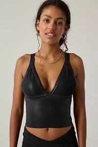 Out From Under Jade Foil Seamless Knit Cutout Tank Top