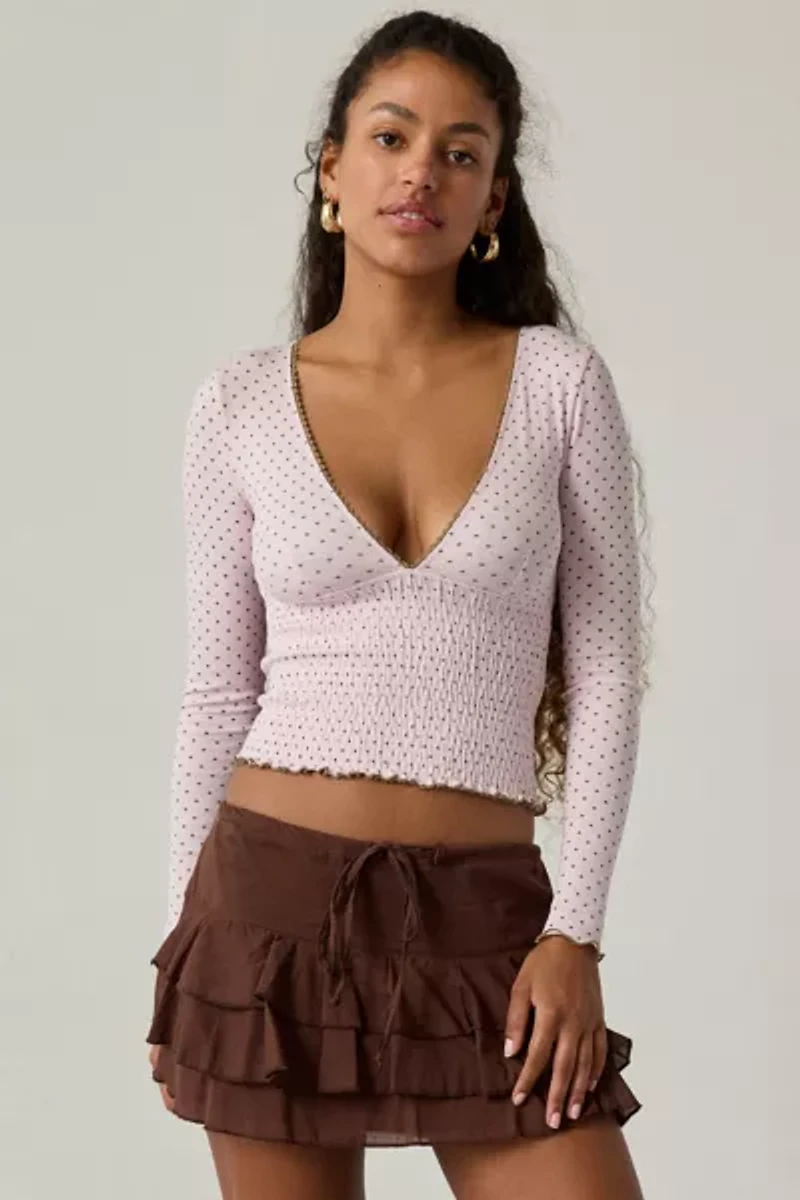 Kimchi Blue Only You Smocked Long Sleeve Top