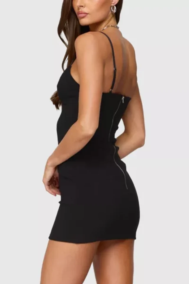 edikted livia lacey cotton scrunch mini dress EDIKTED Livia Lacey Cotton Scrunch Strapless Mini Dress