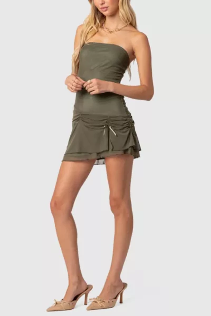 Edikted Evelin Ruched Hem Mini Dress