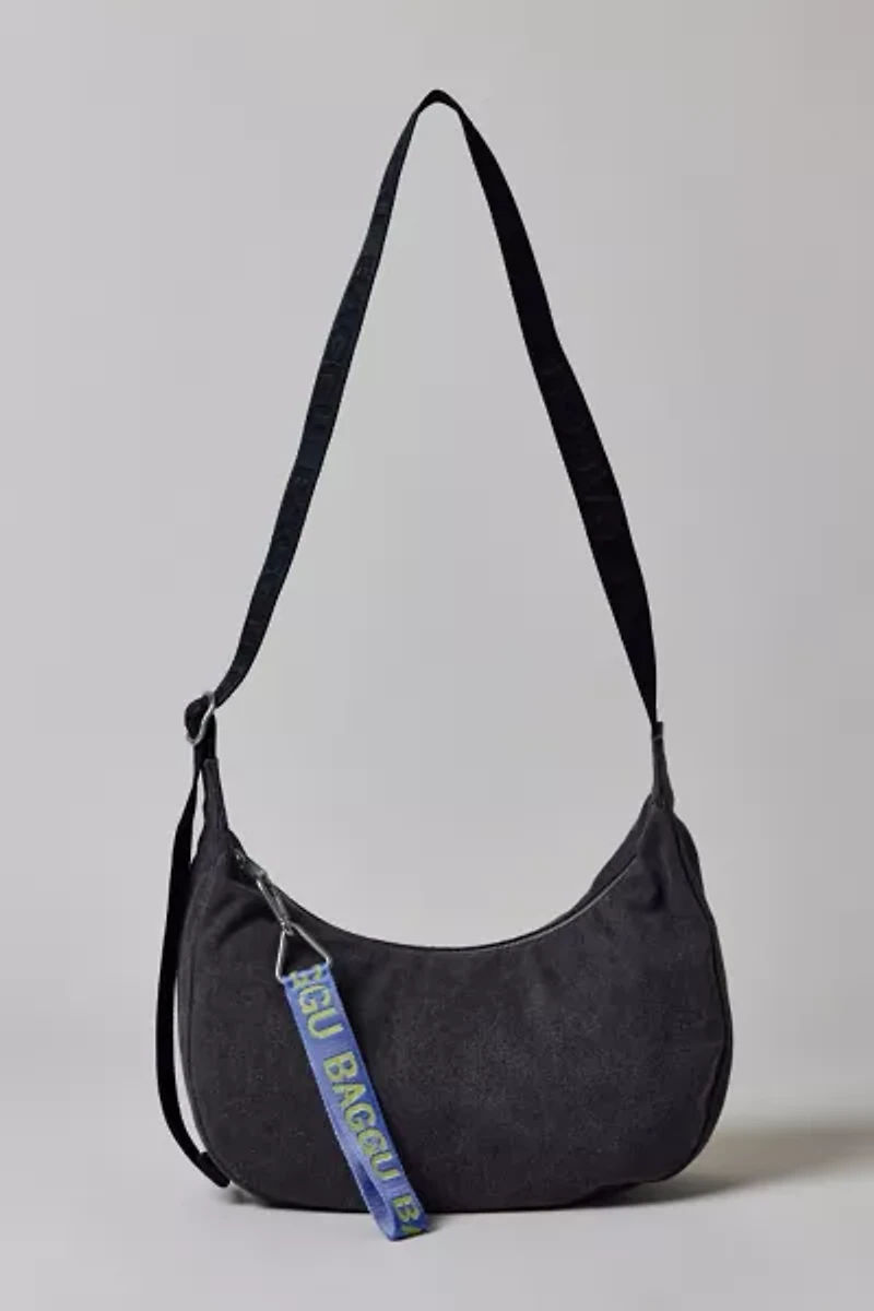 BAGGU Medium Denim Crescent Bag