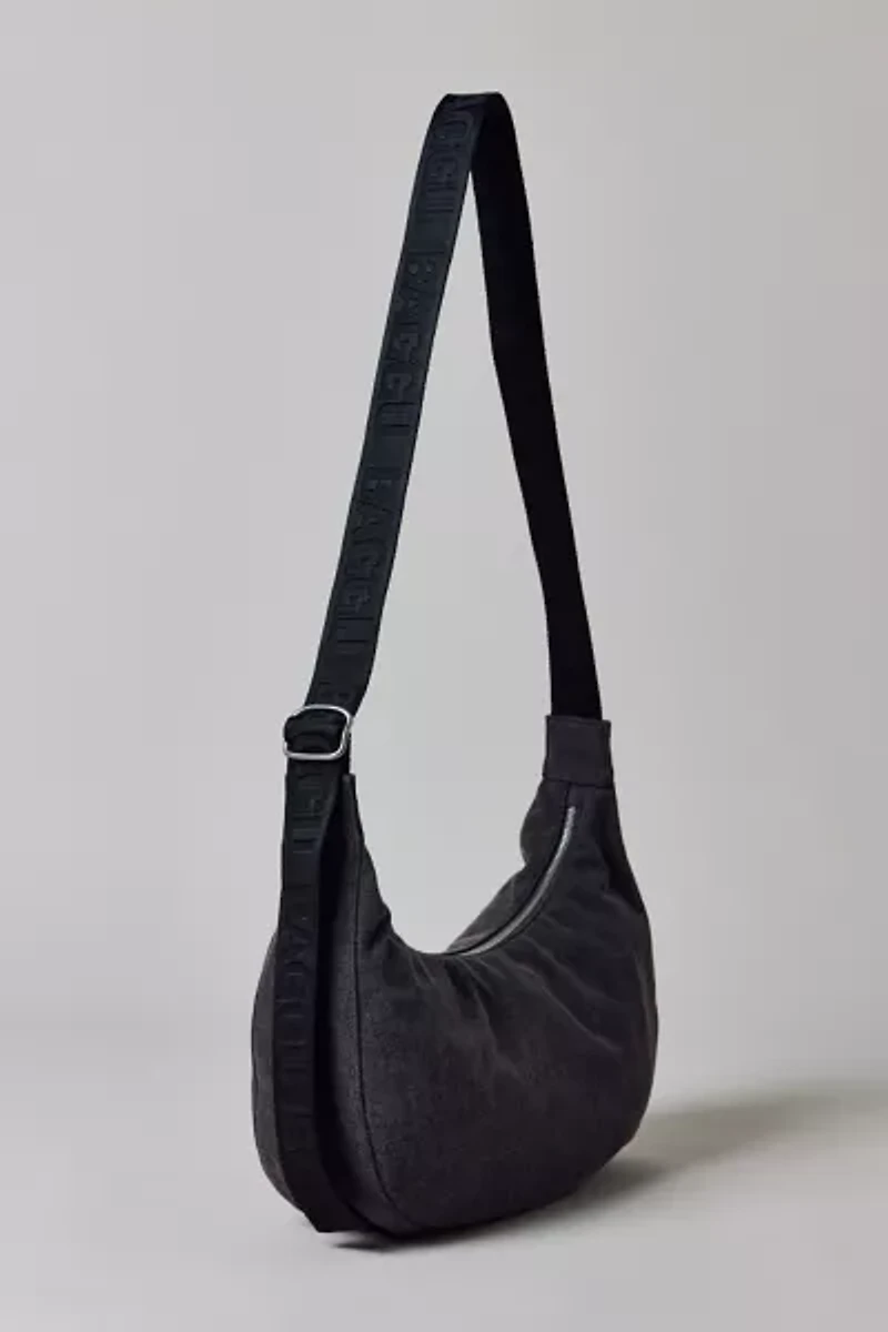 BAGGU Medium Denim Crescent Bag