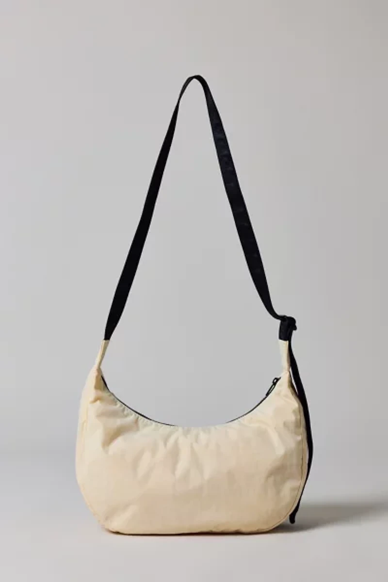 BAGGU Embroidered Painted Prairie Medium Nylon Crescent Bag