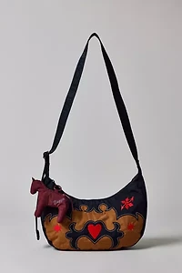 BAGGU Western Applique Medium Nylon Crescent Bag