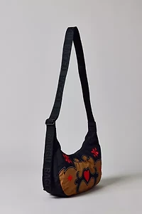 BAGGU Western Applique Medium Nylon Crescent Bag
