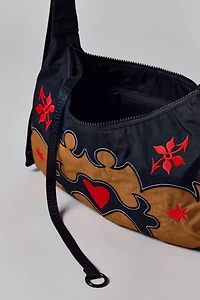 BAGGU Western Applique Medium Nylon Crescent Bag