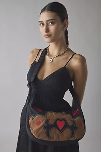 BAGGU Western Applique Medium Nylon Crescent Bag