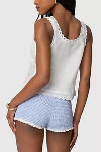 Edikted Fiore Eyelet Tie Front Top