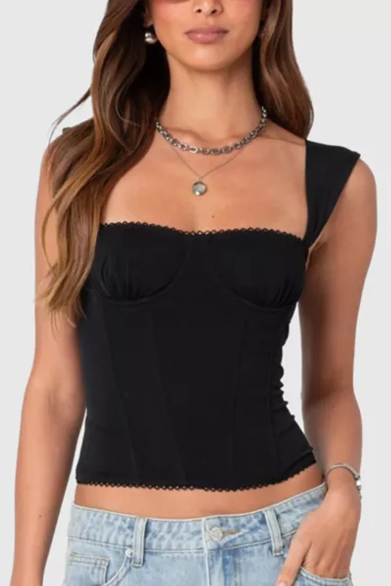 Edikted Marcella Wide Strap Mesh Corset